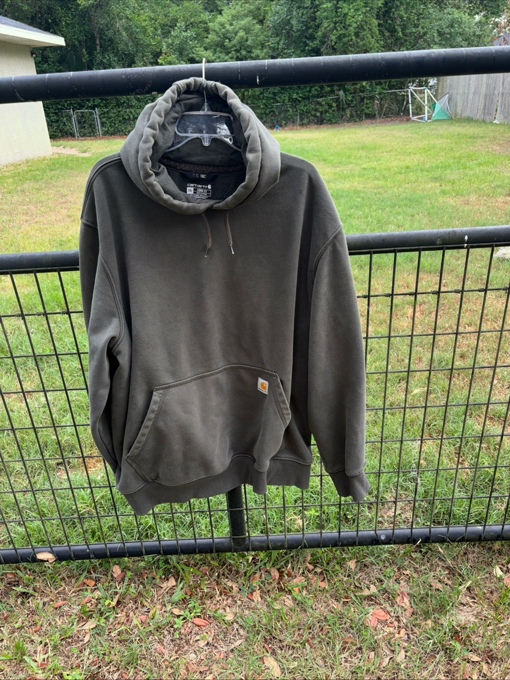 Carhartt Men's Olive Hooded Fleece Pullover